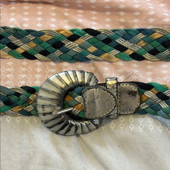 Vintage Woven Belt with Silver Buckle - Picture 2 of 5